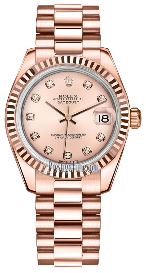 rolex datejust mit president armband|Rolex Datejust 31mm everose gold.